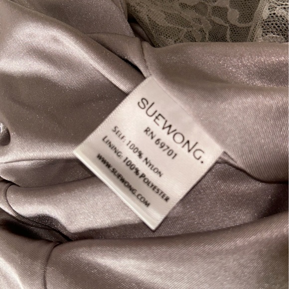 Sue Wong l Beaded Silver Cocktail Dress Size 0 - Picture 10 of 12